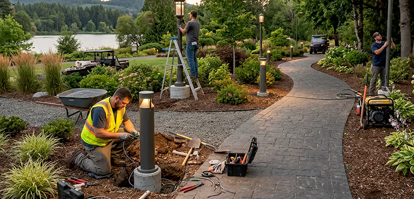 Landscape Post, Pole, and Bollard Lighting Installation in Apollo Beach